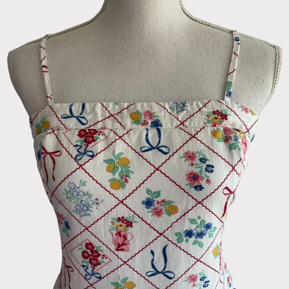 Jessica Simpson Mini Strapless Dress Floral Box Lemon Couette Size Medium - Picture 3 of 12